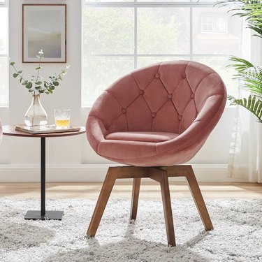 rose colored chair