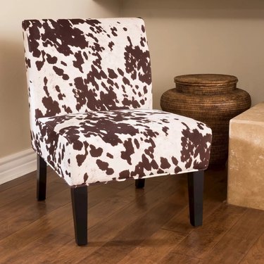 cowhide print chair