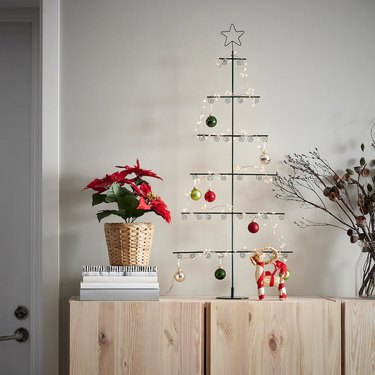 sideboard with minimal christmas tree