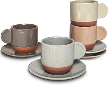 Mora Ceramic Mini Espresso Cups With Saucers, $29.99