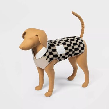 checkered dog vest