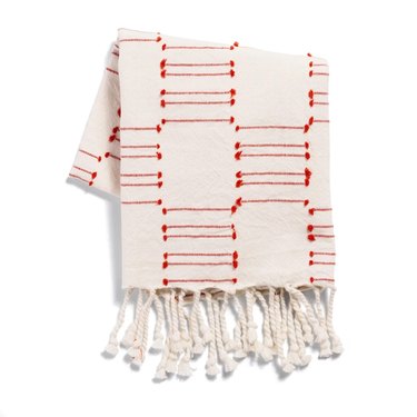 red and white dishcloth