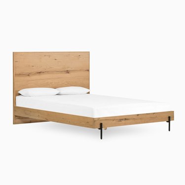 light wood platform bed