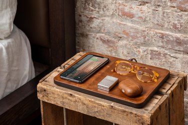 leather charging tray