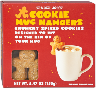 red box with text that reads "cookie mug hangers" and photo of a white mug
