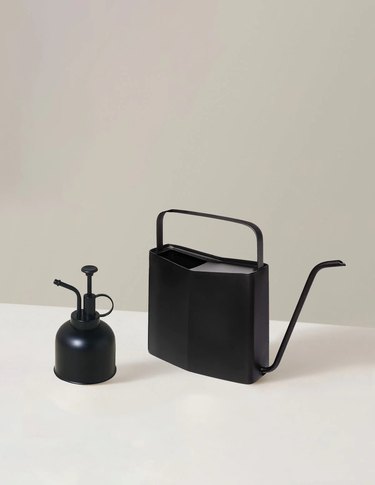 Modern Sprout Matte Black Watering Can and Mister