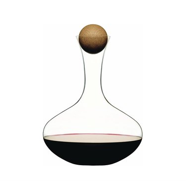 glass and wood carafe