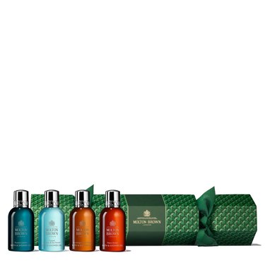 christmas cracker with four bottles of body wash