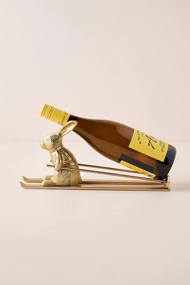 Skiing Hare Wine Bottle Holder