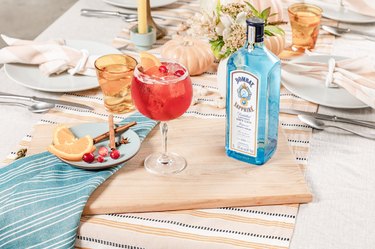 bombay cocktail on decorated tablescape