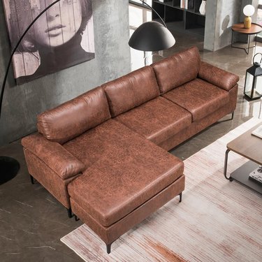 Affordable vegan leather sectional