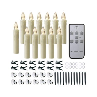 MIXALY 12-Piece Flameless Tapeered Candles With Remote