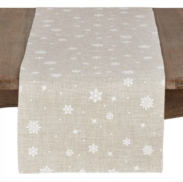 Saro Lifestyle Snowflake Design Table Runner, $25