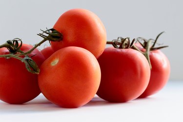 Tomatoes on a white table