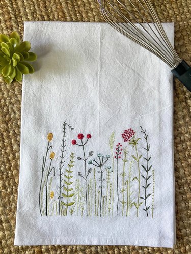 floral embroidered towels