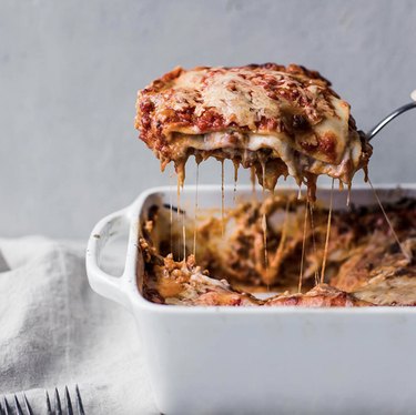 lasagna in dish