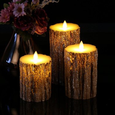 wood-inspired flameless candles