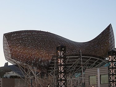 A large fish-shaped sculpture