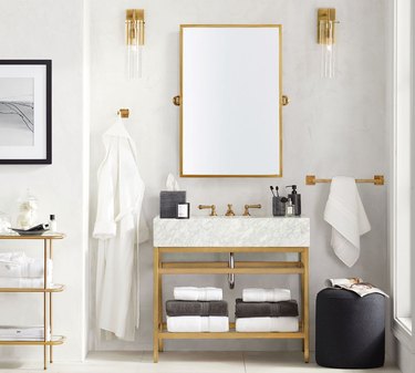 marble and gold modern vanity
