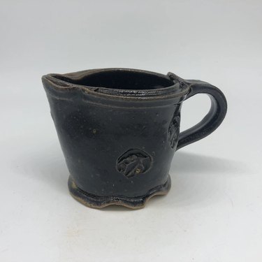 Black ceramic pitcher