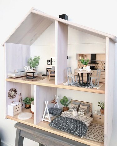 Boho minimalism IKEA Flisat dollhouse