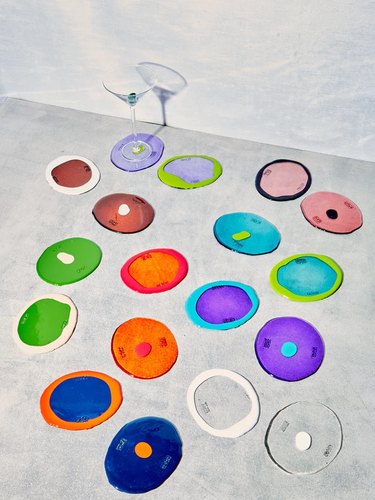 colorful resin coasters