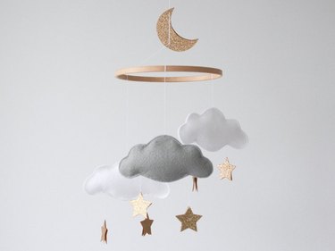clouds stars and moon baby mobile