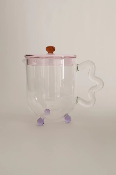 artsy glass teapot