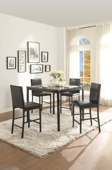 15 Chic Dining Room Tables Under 300, Audrey Rustic Industrial Acacia Wood Dining Table With Metal Hairpin Legs