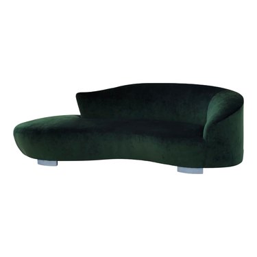 Vladimir Kagan Curved Cloud Dark Green Sofa, $7,880