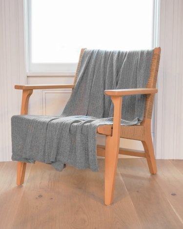 Chair with cashmere throw.