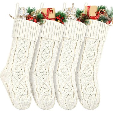 Cable knit stockings