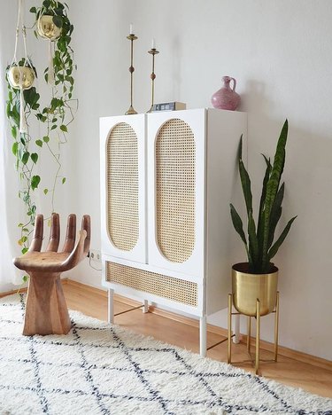 IKEA Ivar cabinet with cane and oval overlays