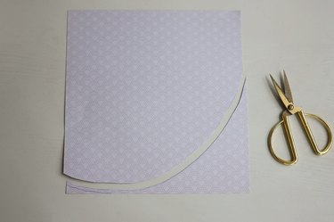 Arch shape cut out of cardstock with scissors