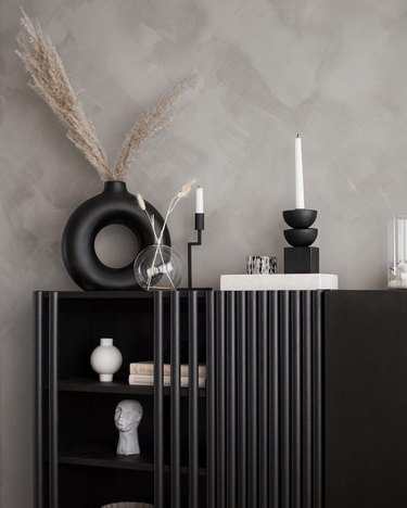 IKEA Ivar with black paint and asymmetrical fluted design