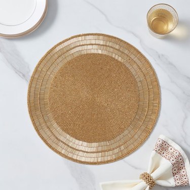 Gold round placemats