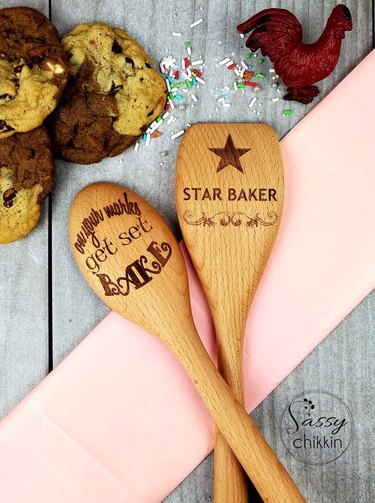 Sassy Chikkin Set of Personalized Wooden Spoons