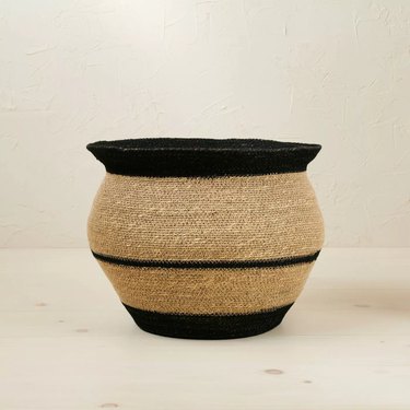 seagrass black and neutral decorative basket