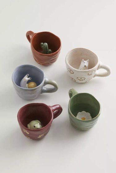 ceramic mug with animals