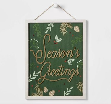 seasons greetings wall sign