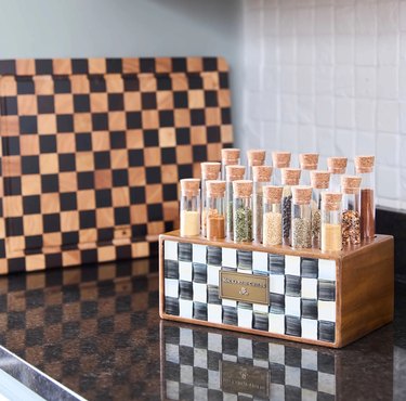 spice rack with checkers