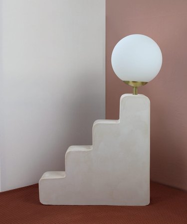 step lamp with globe shade