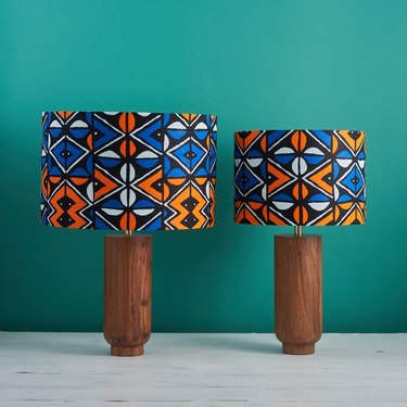 two african wax print lamps