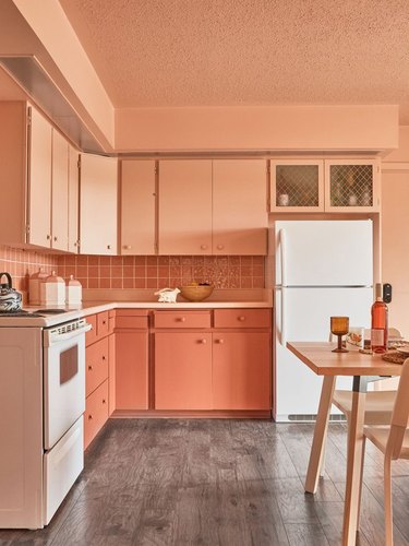 two-tone kitchen color idea with different shades of pink