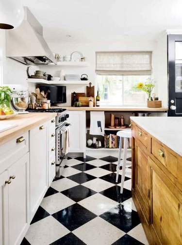 Black and White Checkerboard Floor