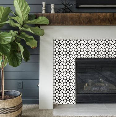 cement tile inspired surround