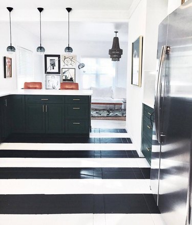Black and White Striped Floor