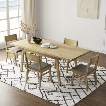 light wood extendable dining table