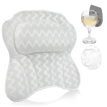 bath pillow with wine holder