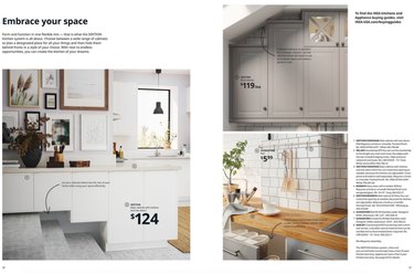 screenshot of an ikea brochure with photos of kitchens